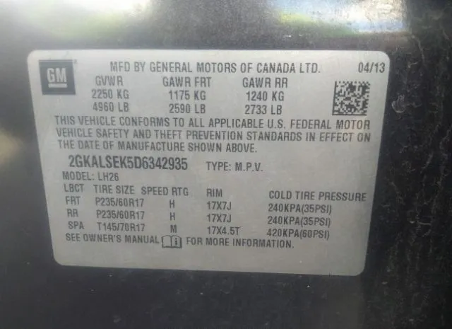 Photo 8 VIN: 2GKALSEK5D6342935 - GMC TERRAIN 