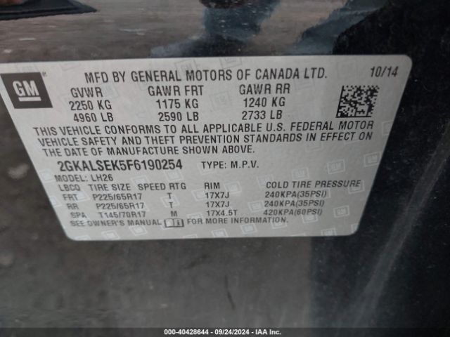 Photo 8 VIN: 2GKALSEK5F6190254 - GMC TERRAIN 