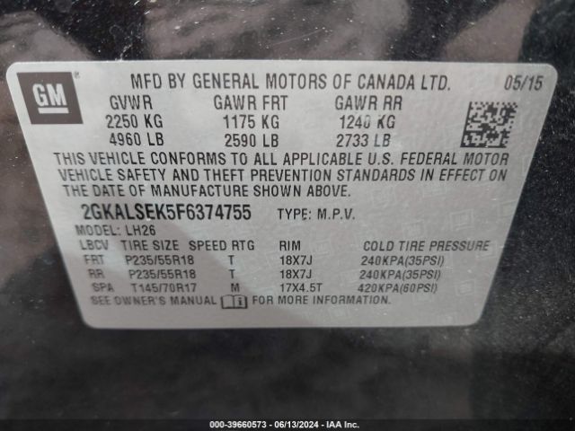 Photo 8 VIN: 2GKALSEK5F6374755 - GMC TERRAIN 