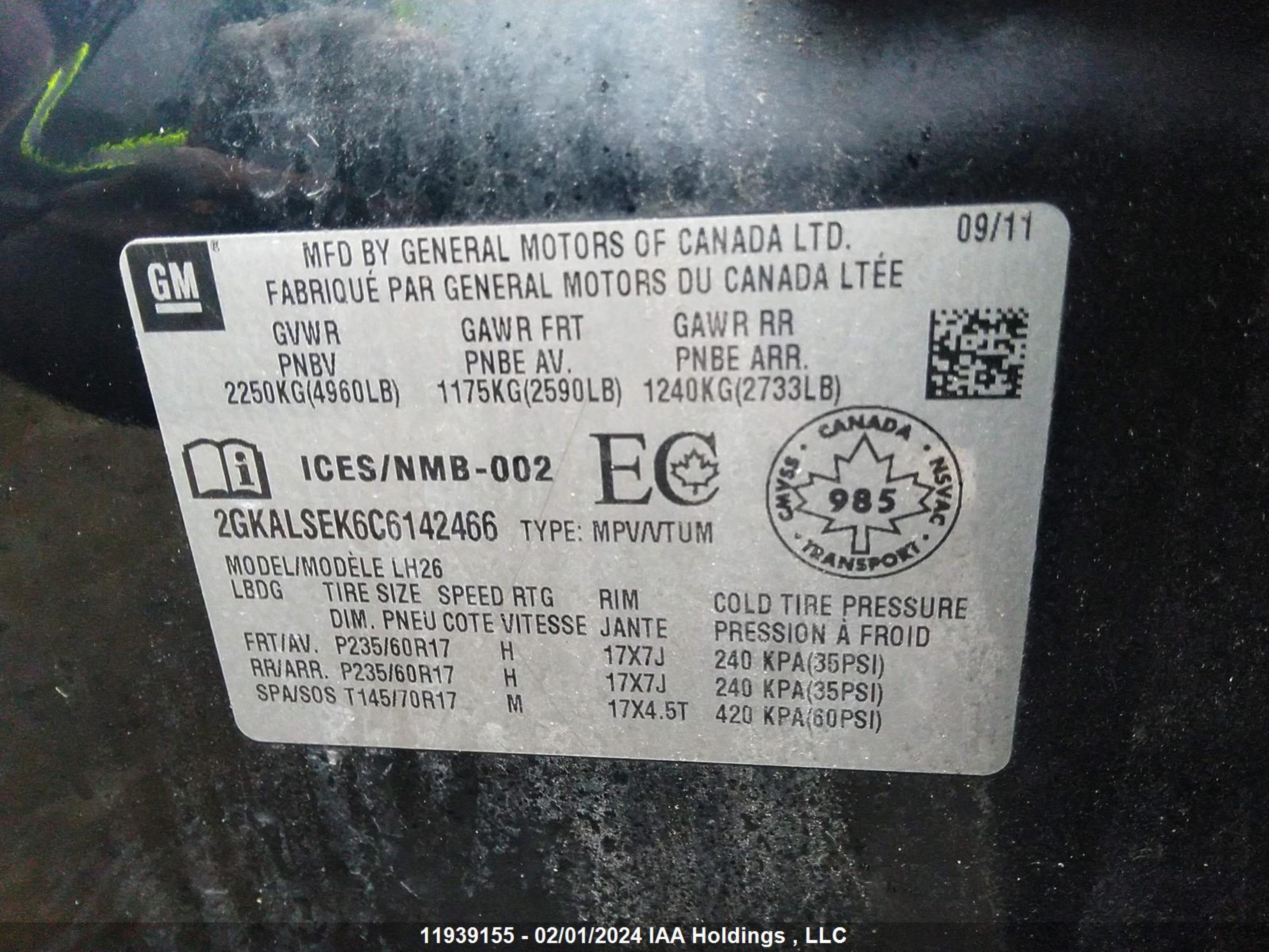 Photo 8 VIN: 2GKALSEK6C6142466 - GMC TERRAIN 