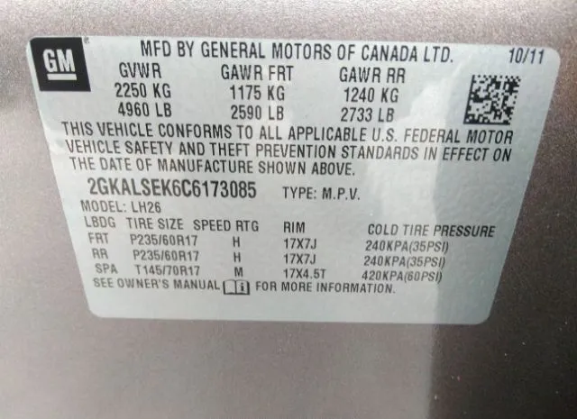 Photo 8 VIN: 2GKALSEK6C6173085 - GMC TERRAIN 