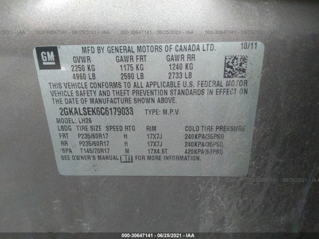 Photo 8 VIN: 2GKALSEK6C6179033 - GMC TERRAIN 