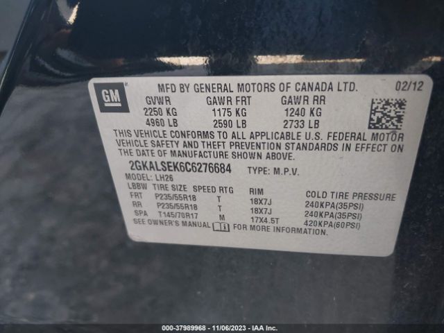 Photo 8 VIN: 2GKALSEK6C6276684 - GMC TERRAIN 