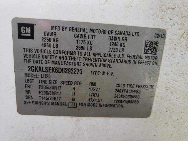 Photo 9 VIN: 2GKALSEK6D6293275 - GMC TERRAIN SL 