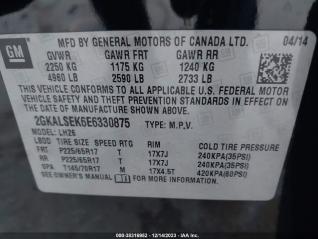 Photo 8 VIN: 2GKALSEK6E6330875 - GMC TERRAIN 