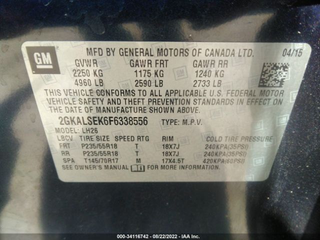 Photo 8 VIN: 2GKALSEK6F6338556 - GMC TERRAIN 