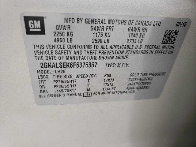 Photo 9 VIN: 2GKALSEK6F6376367 - GMC TERRAIN SL 