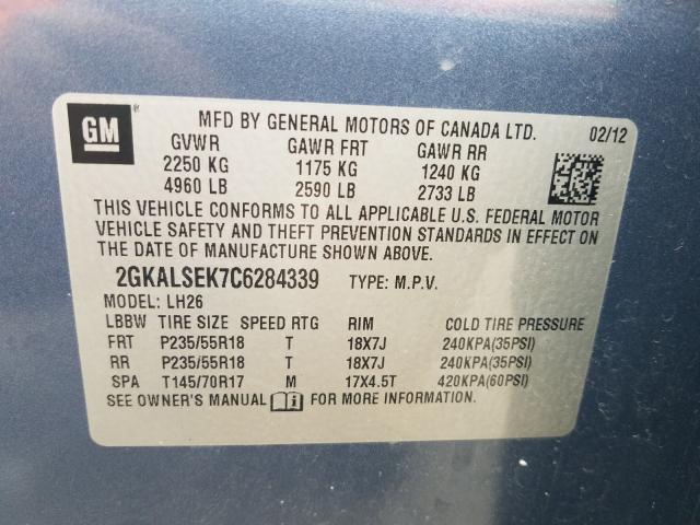 Photo 9 VIN: 2GKALSEK7C6284339 - GMC TERRAIN SL 