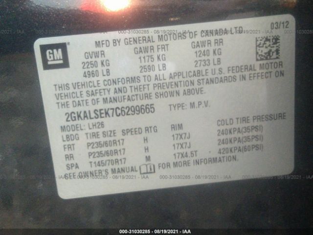 Photo 8 VIN: 2GKALSEK7C6299665 - GMC TERRAIN 