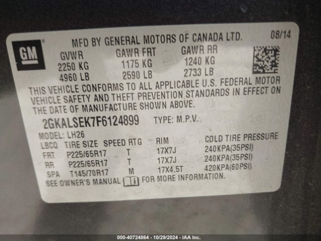 Photo 8 VIN: 2GKALSEK7F6124899 - GMC TERRAIN 