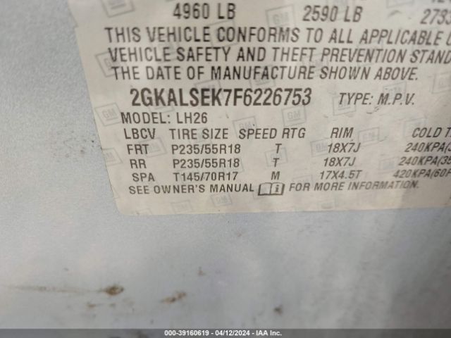 Photo 8 VIN: 2GKALSEK7F6226753 - GMC TERRAIN 