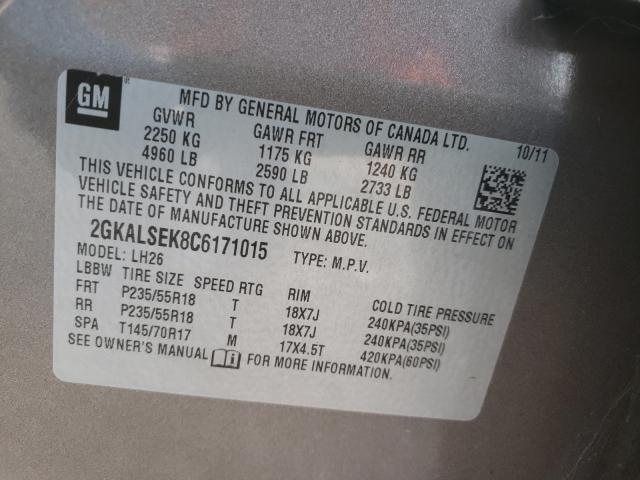 Photo 9 VIN: 2GKALSEK8C6171015 - GMC TERRAIN SL 