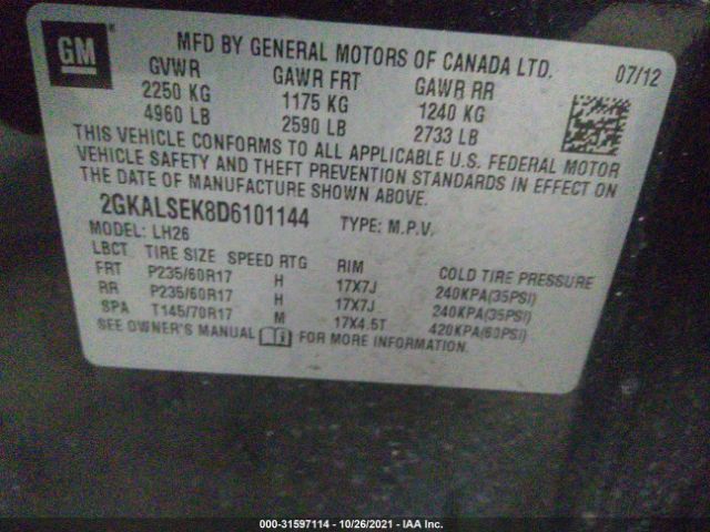 Photo 8 VIN: 2GKALSEK8D6101144 - GMC TERRAIN 