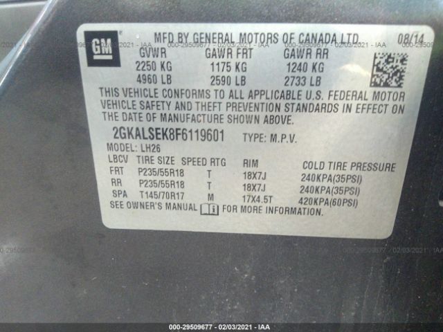 Photo 8 VIN: 2GKALSEK8F6119601 - GMC TERRAIN 