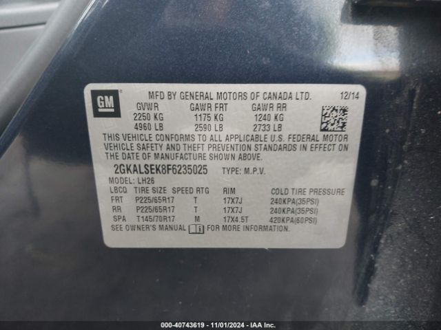 Photo 8 VIN: 2GKALSEK8F6235025 - GMC TERRAIN 