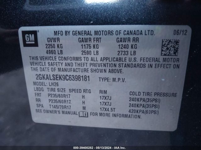 Photo 8 VIN: 2GKALSEK9C6398181 - GMC TERRAIN 