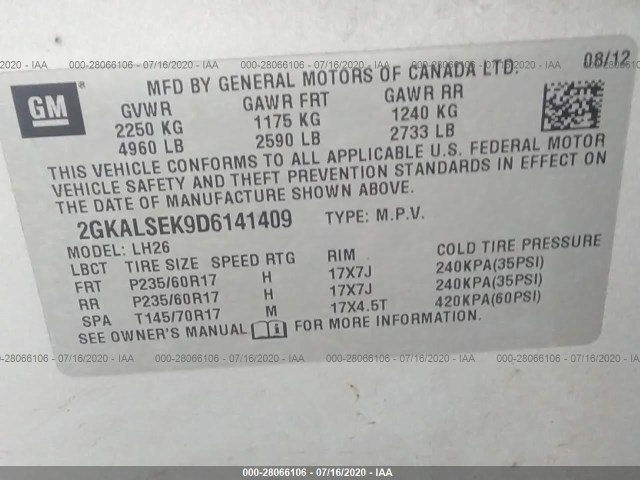 Photo 8 VIN: 2GKALSEK9D6141409 - GMC TERRAIN 