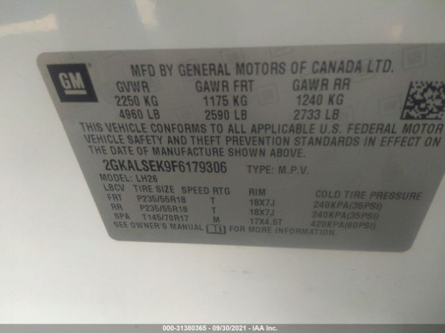 Photo 8 VIN: 2GKALSEK9F6179306 - GMC TERRAIN 