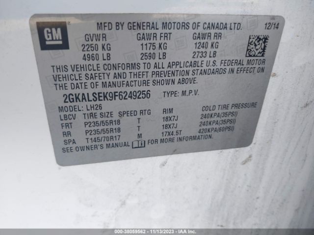 Photo 8 VIN: 2GKALSEK9F6249256 - GMC TERRAIN 