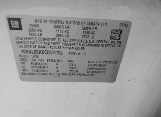 Photo 8 VIN: 2GKALSEKXC6361799 - GMC TERRAIN 