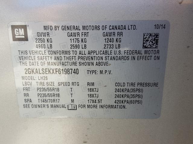 Photo 9 VIN: 2GKALSEKXF6198740 - GMC TERRAIN SL 