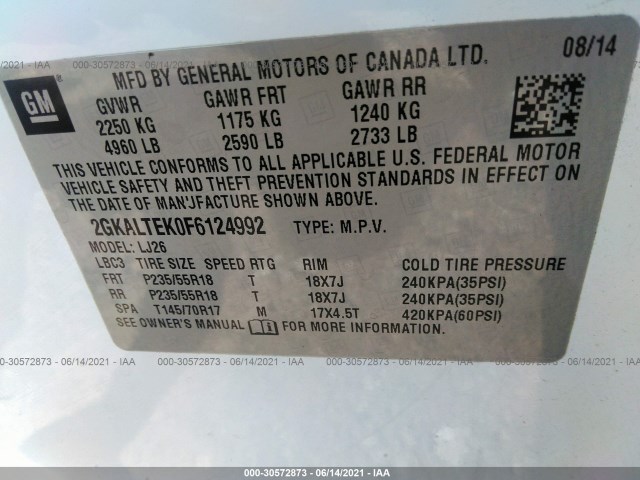 Photo 8 VIN: 2GKALTEK0F6124992 - GMC TERRAIN 