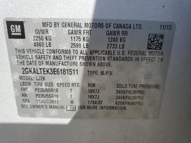 Photo 12 VIN: 2GKALTEK3E6181511 - GMC TERRAIN SL 