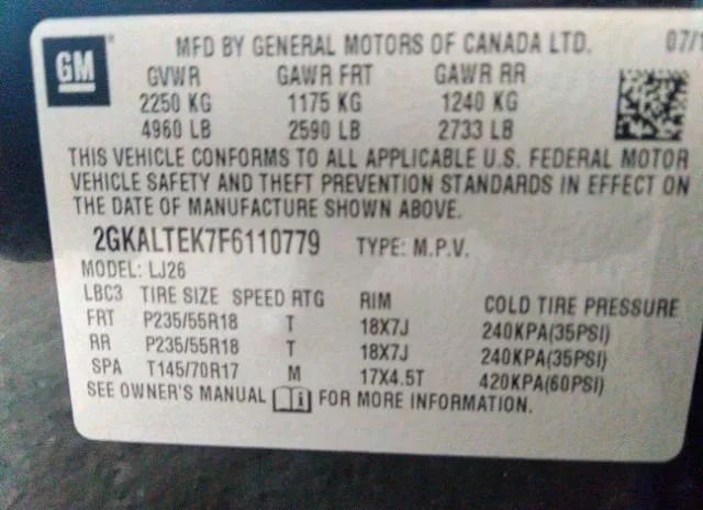 Photo 8 VIN: 2GKALTEK7F6110779 - GMC TERRAIN 