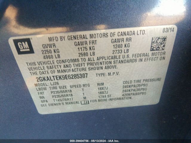 Photo 8 VIN: 2GKALTEK9E6285307 - GMC TERRAIN 