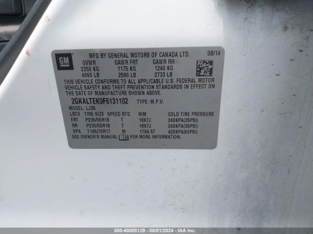 Photo 8 VIN: 2GKALTEK9F6131102 - GMC TERRAIN 