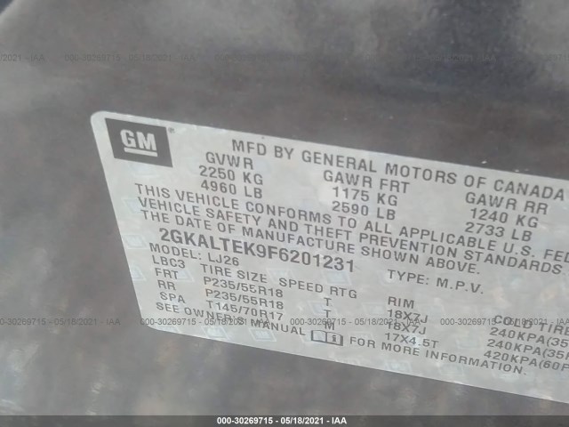 Photo 8 VIN: 2GKALTEK9F6201231 - GMC TERRAIN 