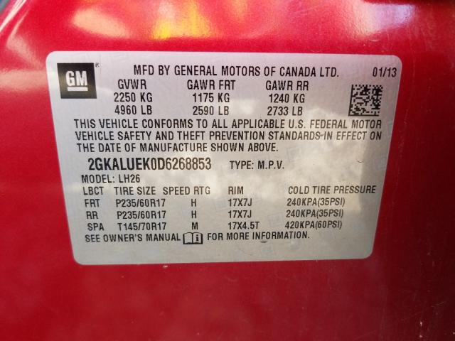 Photo 9 VIN: 2GKALUEK0D6268853 - GMC TERRAIN SL 