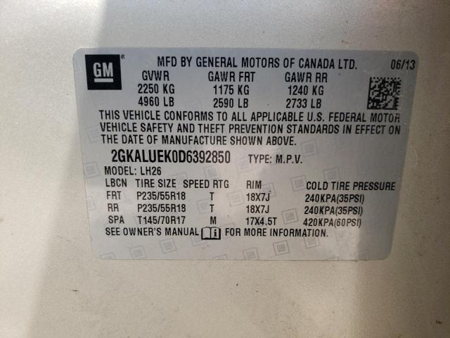 Photo 11 VIN: 2GKALUEK0D6392850 - GMC TERRAIN SL 