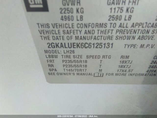 Photo 8 VIN: 2GKALUEK6C6125131 - GMC TERRAIN 