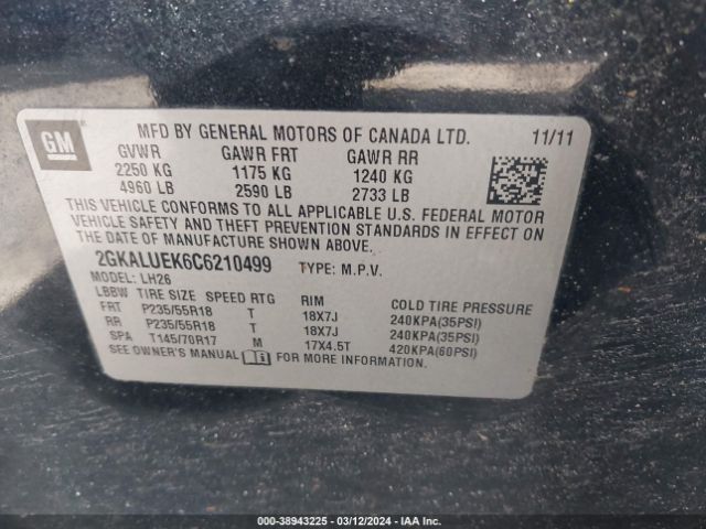 Photo 8 VIN: 2GKALUEK6C6210499 - GMC TERRAIN 