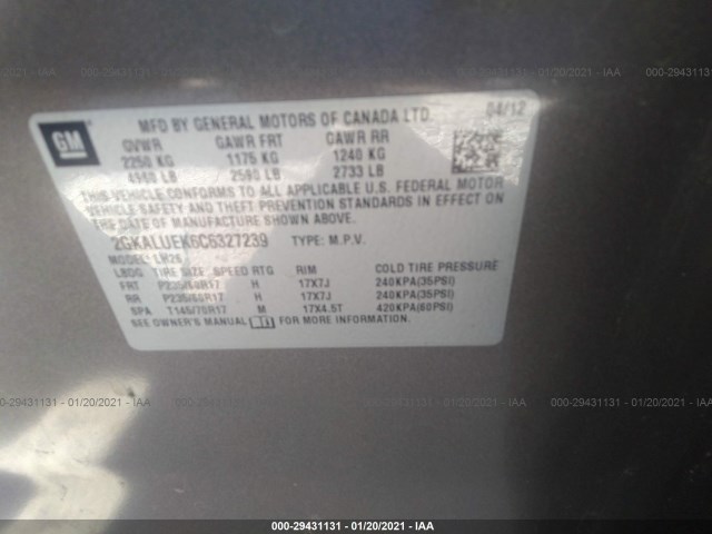 Photo 8 VIN: 2GKALUEK6C6327239 - GMC TERRAIN 