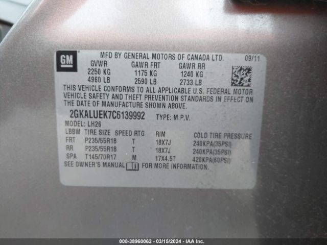 Photo 8 VIN: 2GKALUEK7C6139992 - GMC TERRAIN 