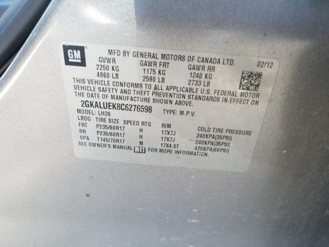 Photo 9 VIN: 2GKALUEK8C6276598 - GMC TERRAIN SL 