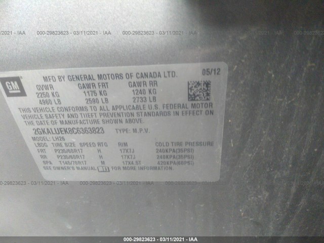 Photo 8 VIN: 2GKALUEK8C6363823 - GMC TERRAIN 