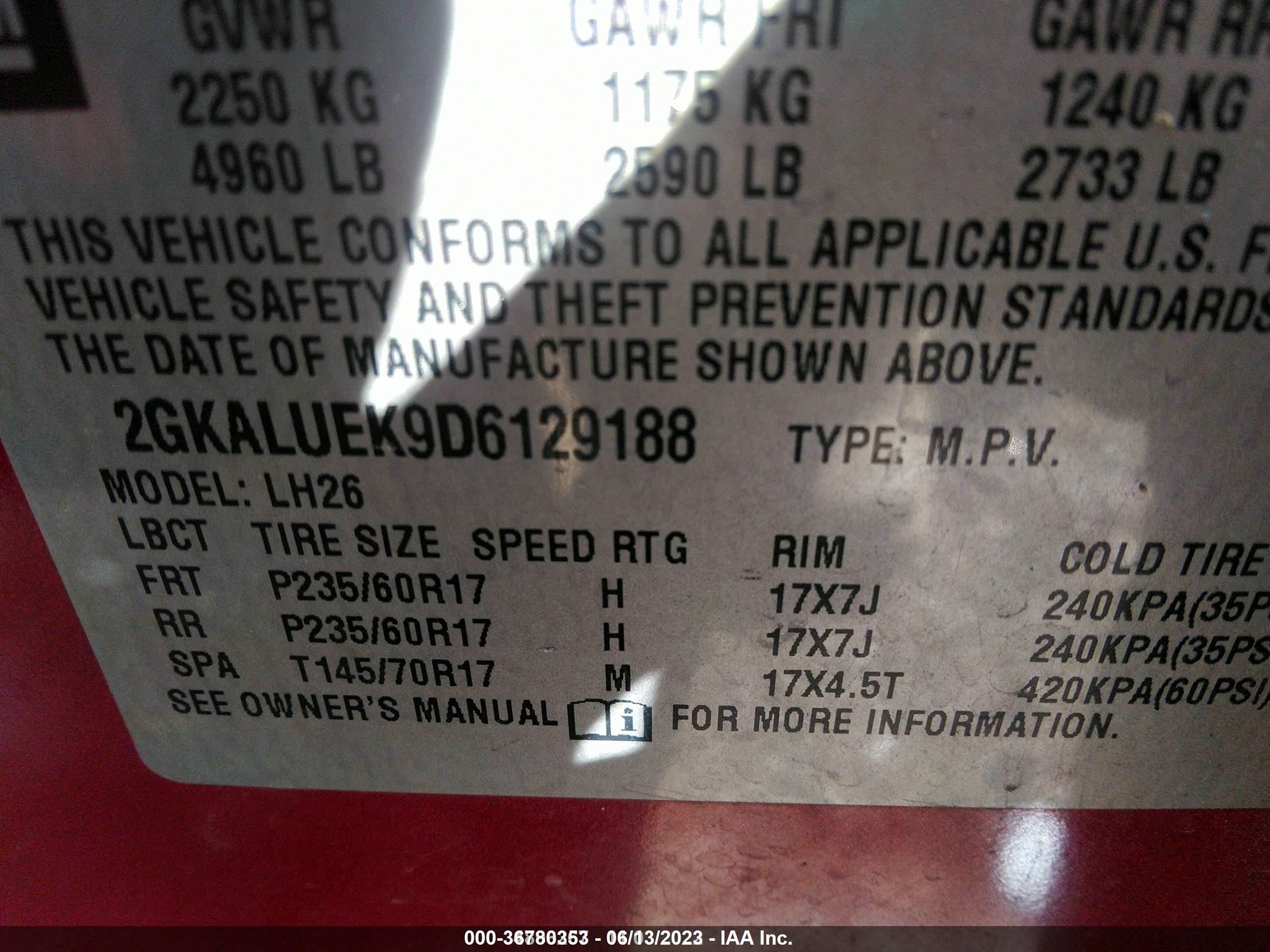 Photo 8 VIN: 2GKALUEK9D6129188 - GMC TERRAIN 