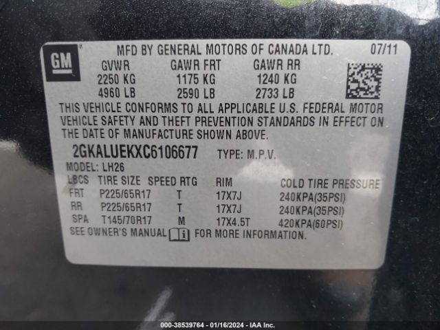 Photo 8 VIN: 2GKALUEKXC6106677 - GMC TERRAIN 