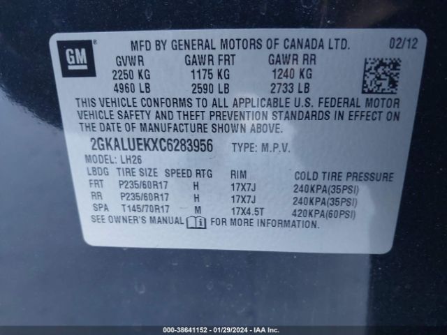 Photo 8 VIN: 2GKALUEKXC6283956 - GMC TERRAIN 