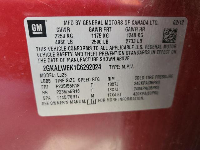 Photo 12 VIN: 2GKALWEK1C6292024 - GMC TERRAIN 