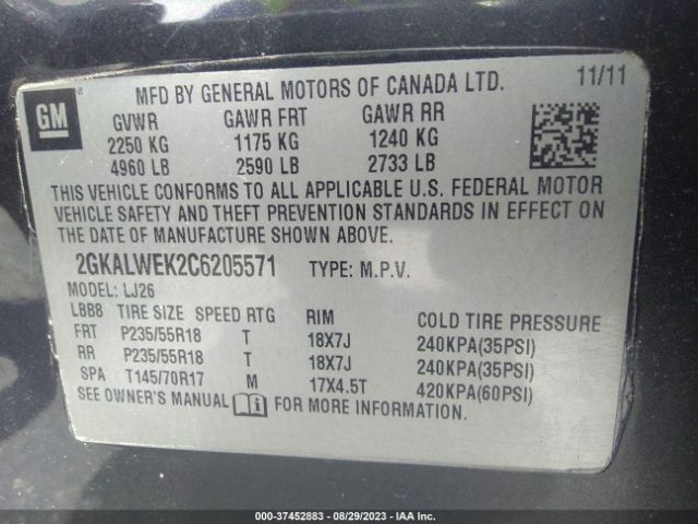 Photo 8 VIN: 2GKALWEK2C6205571 - GMC TERRAIN 