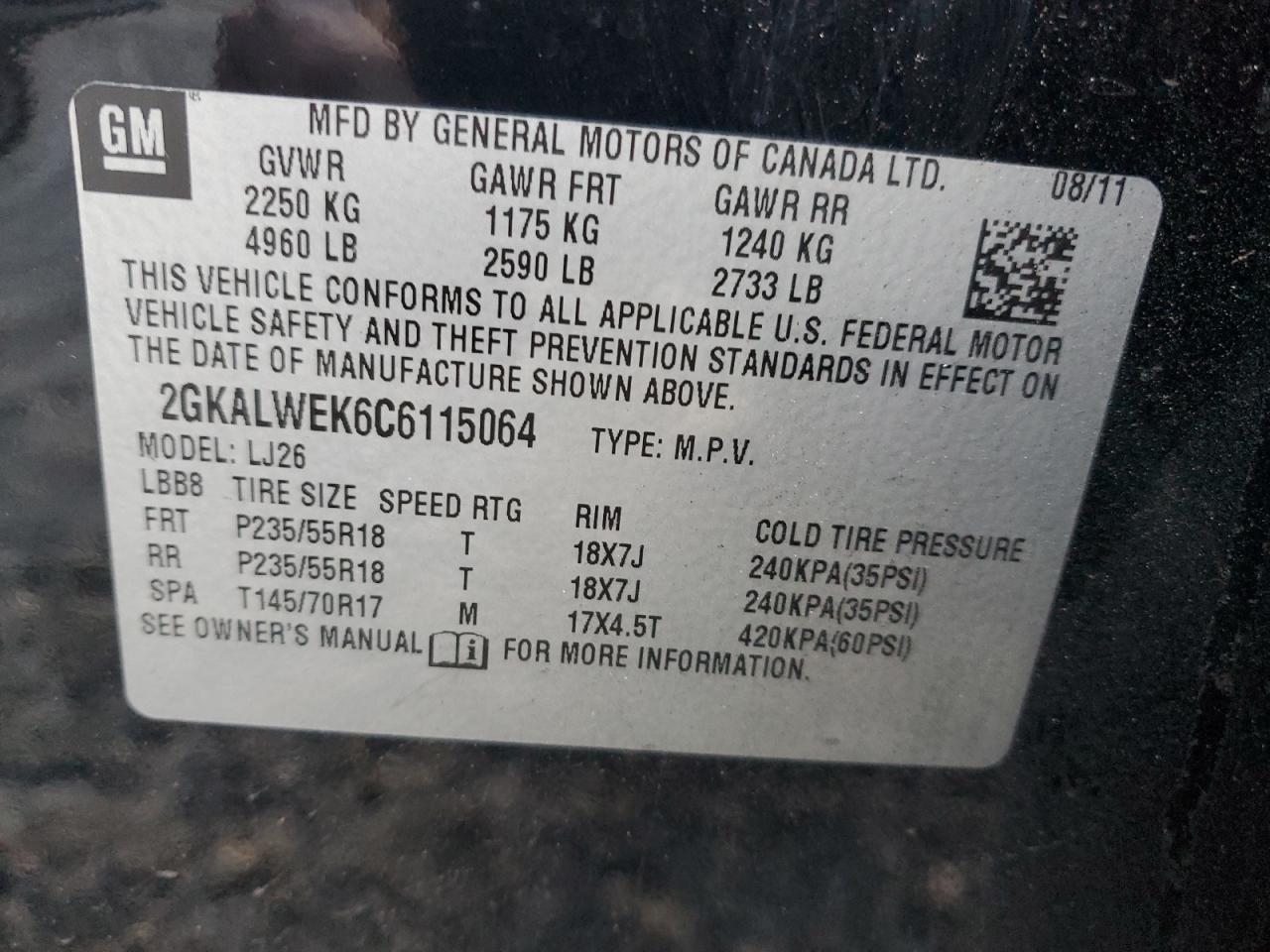 Photo 12 VIN: 2GKALWEK6C6115064 - GMC TERRAIN 