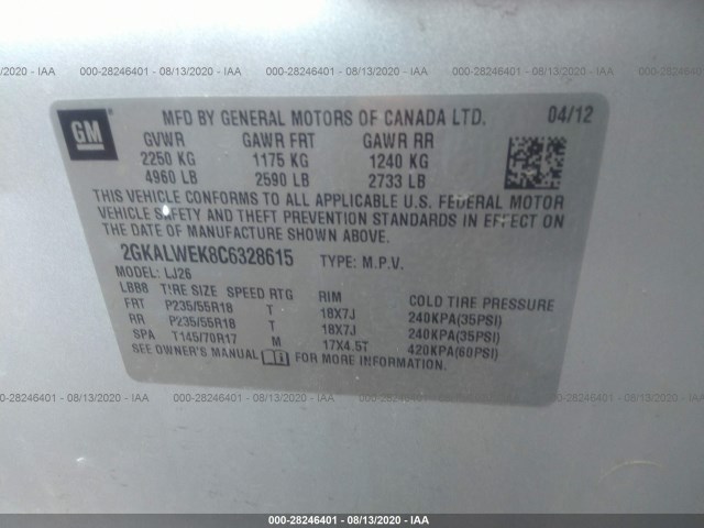 Photo 8 VIN: 2GKALWEK8C6328615 - GMC TERRAIN 