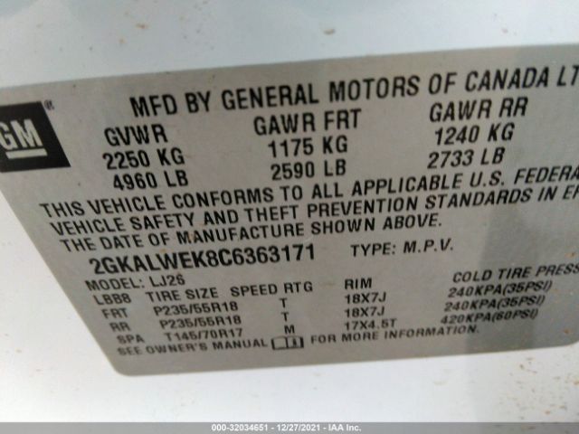 Photo 8 VIN: 2GKALWEK8C6363171 - GMC TERRAIN 