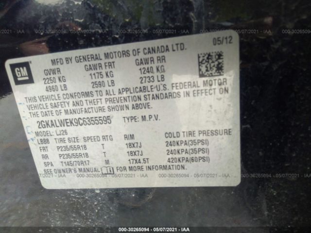 Photo 8 VIN: 2GKALWEK9C6355595 - GMC TERRAIN 