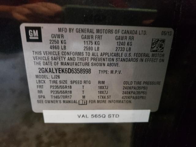 Photo 9 VIN: 2GKALYEK6D6358998 - GMC TERRAIN DE 