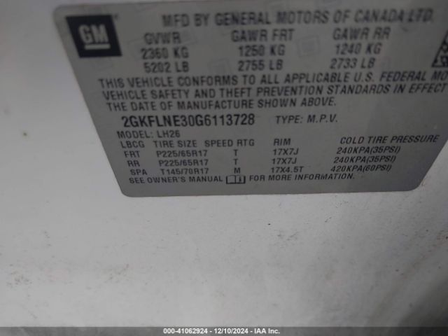 Photo 8 VIN: 2GKFLNE30G6113728 - GMC TERRAIN 